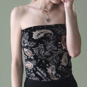 Urban Outfitters Paisley Velvet Bodysuit